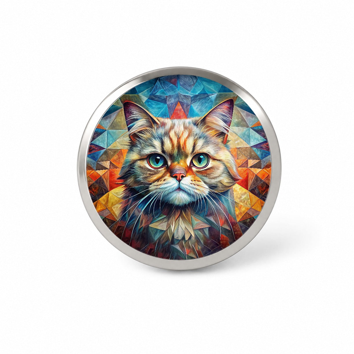Exotic Shorthair Cat Abstract Art Novelty Hat Backpack Lapel Pin