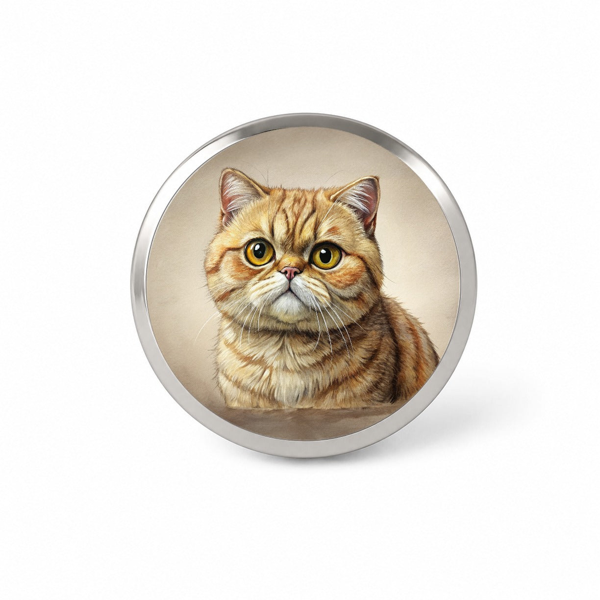 Exotic Shorthair Cat Illustration Novelty Hat Backpack Lapel Pin
