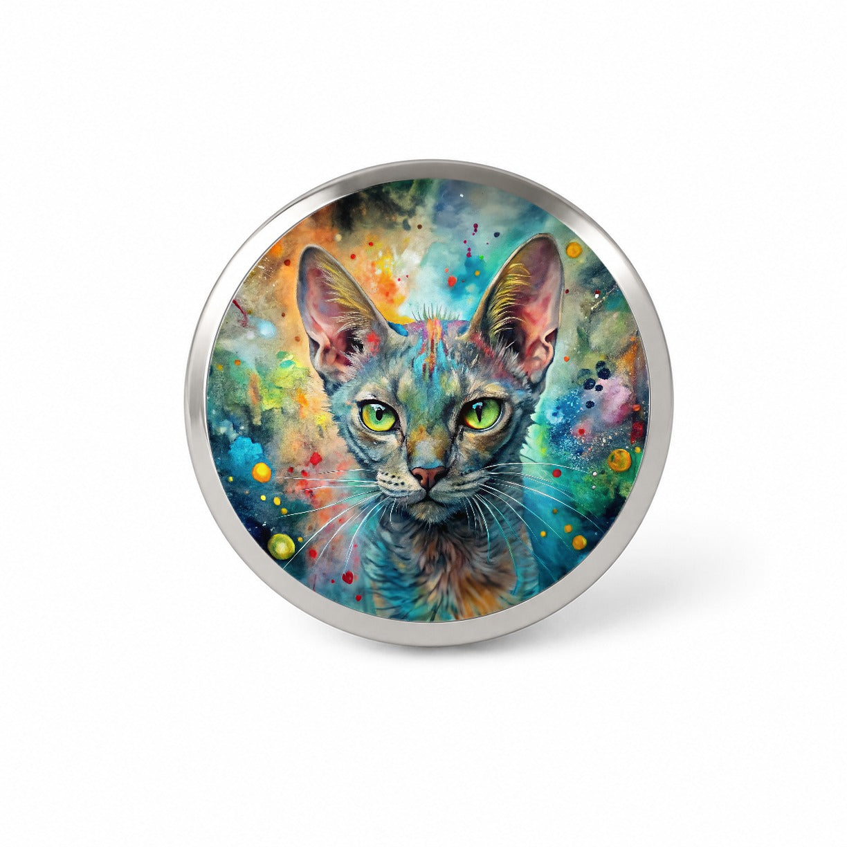Lykoi Wolf Cat Abstract Art Novelty Hat Backpack Lapel Pin