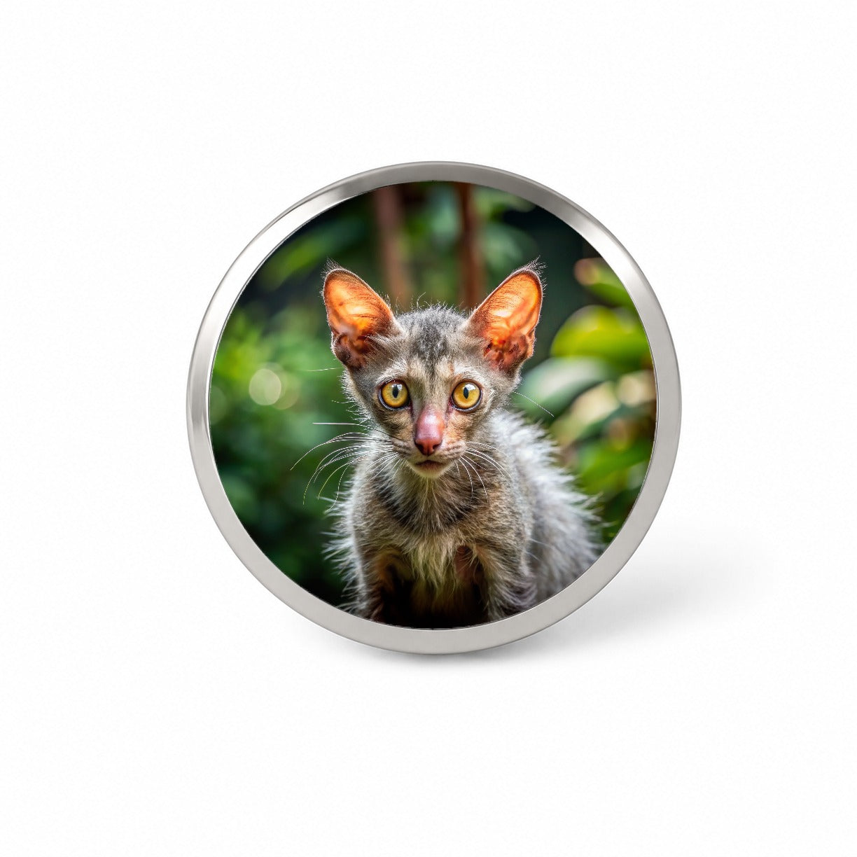 Lykoi Wolf Cat Photo Novelty Hat Backpack Lapel Pin