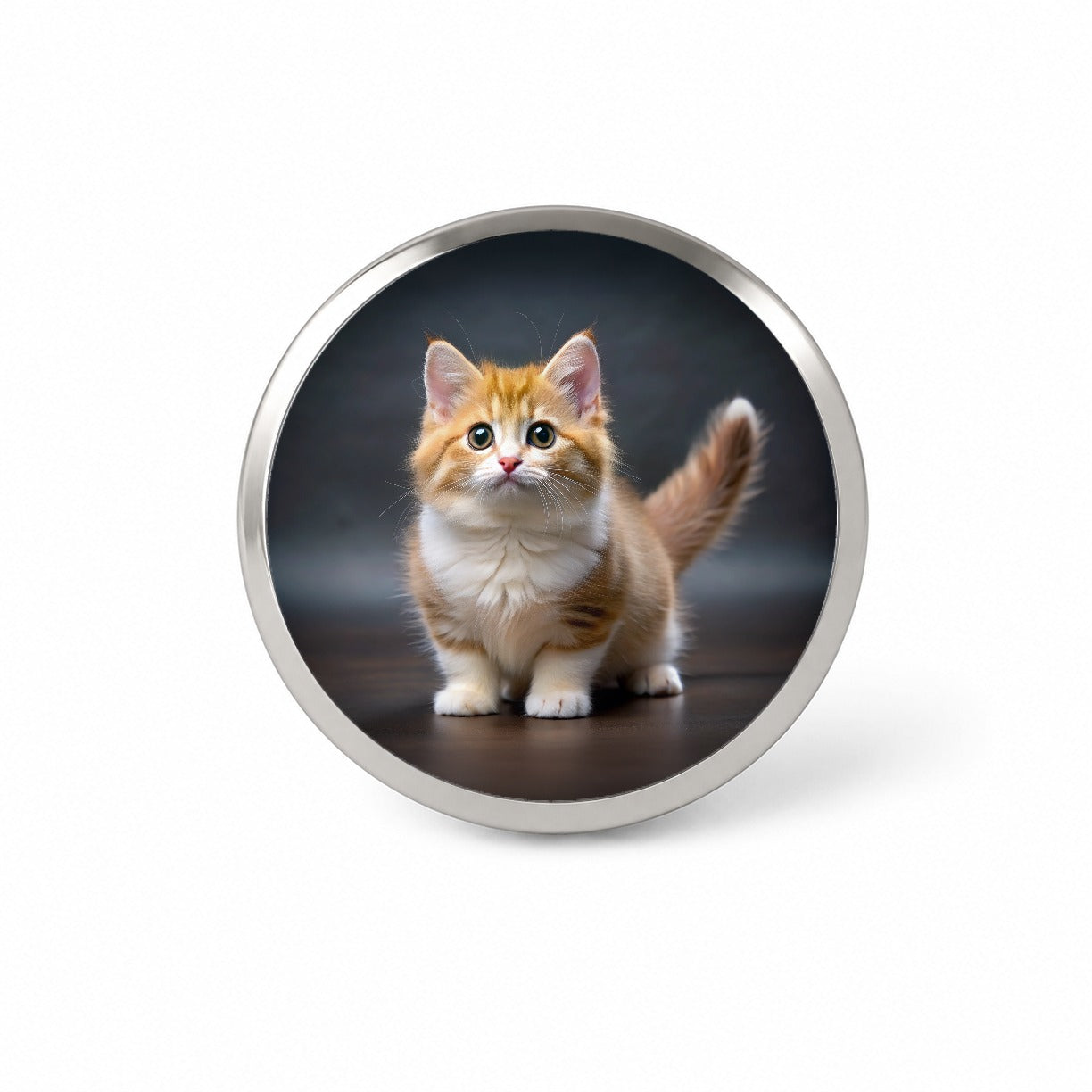 Munchkin Cat Photo Novelty Hat Backpack Lapel Pin
