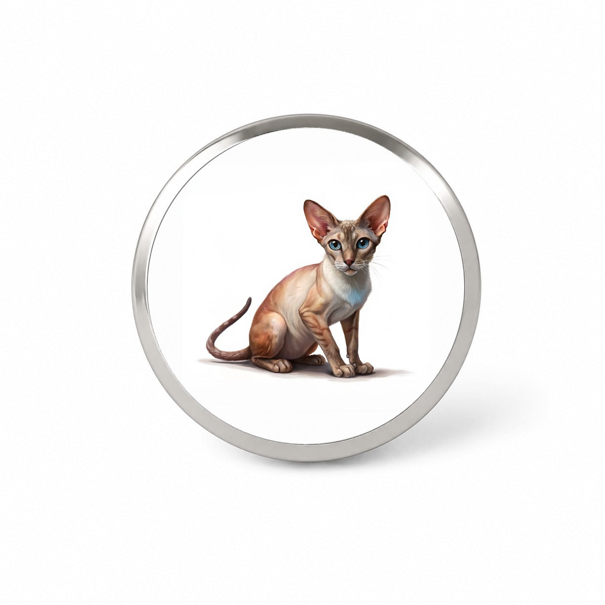 Oriental Shorthair Cat Illustration Novelty Hat Backpack Lapel Pin