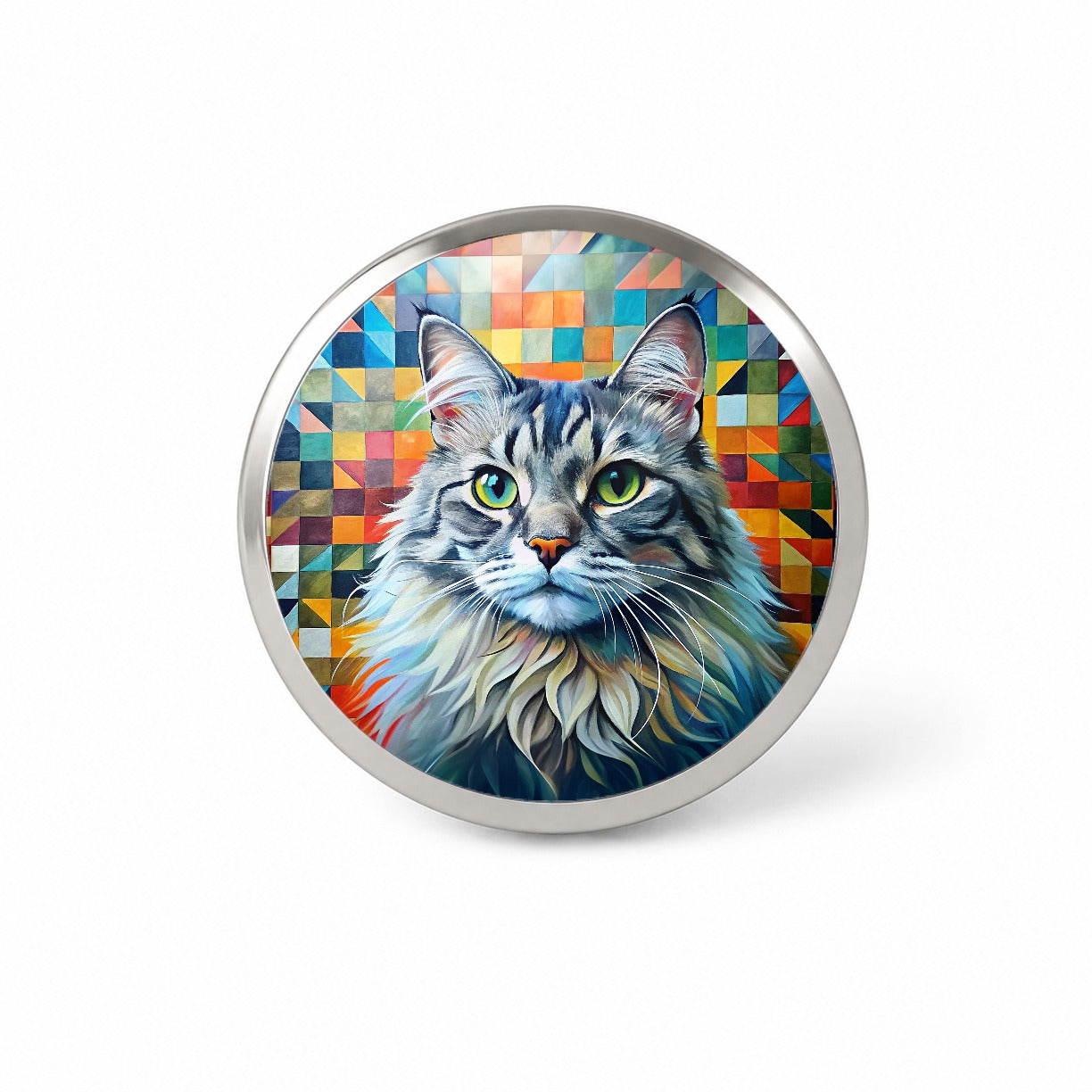 Ragamuffin Cat Abstract Art Novelty Hat Backpack Lapel Pin