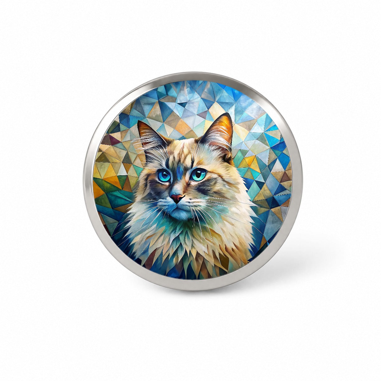 Ragdoll Cat Abstract Art Novelty Hat Backpack Lapel Pin