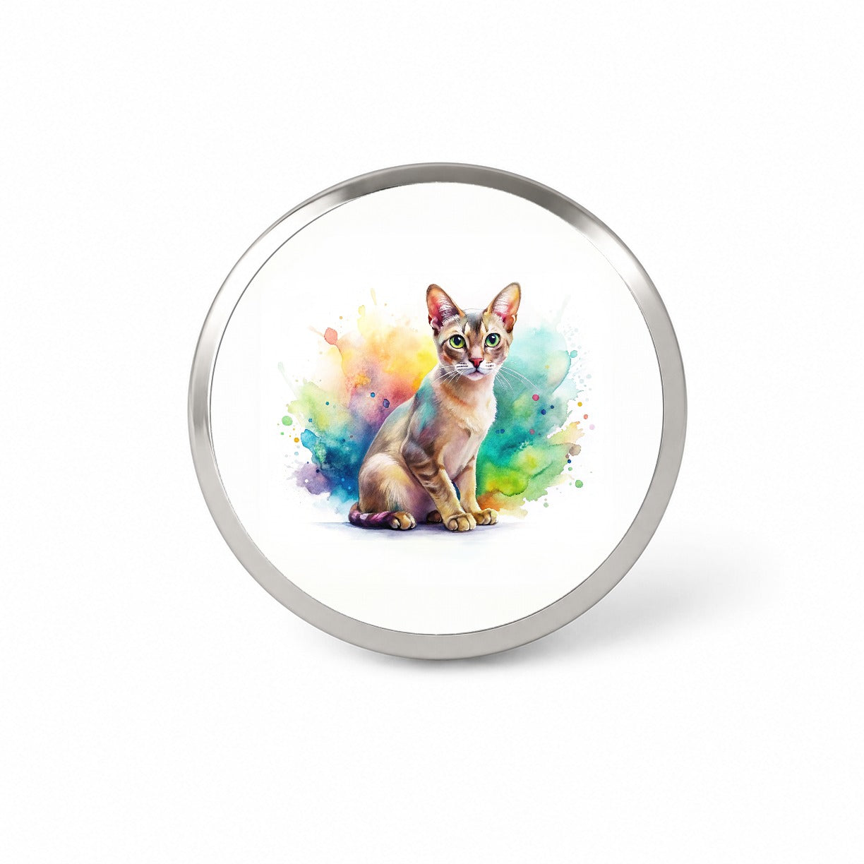Singapura Cat Watercolor Style Novelty Hat Backpack Lapel Pin
