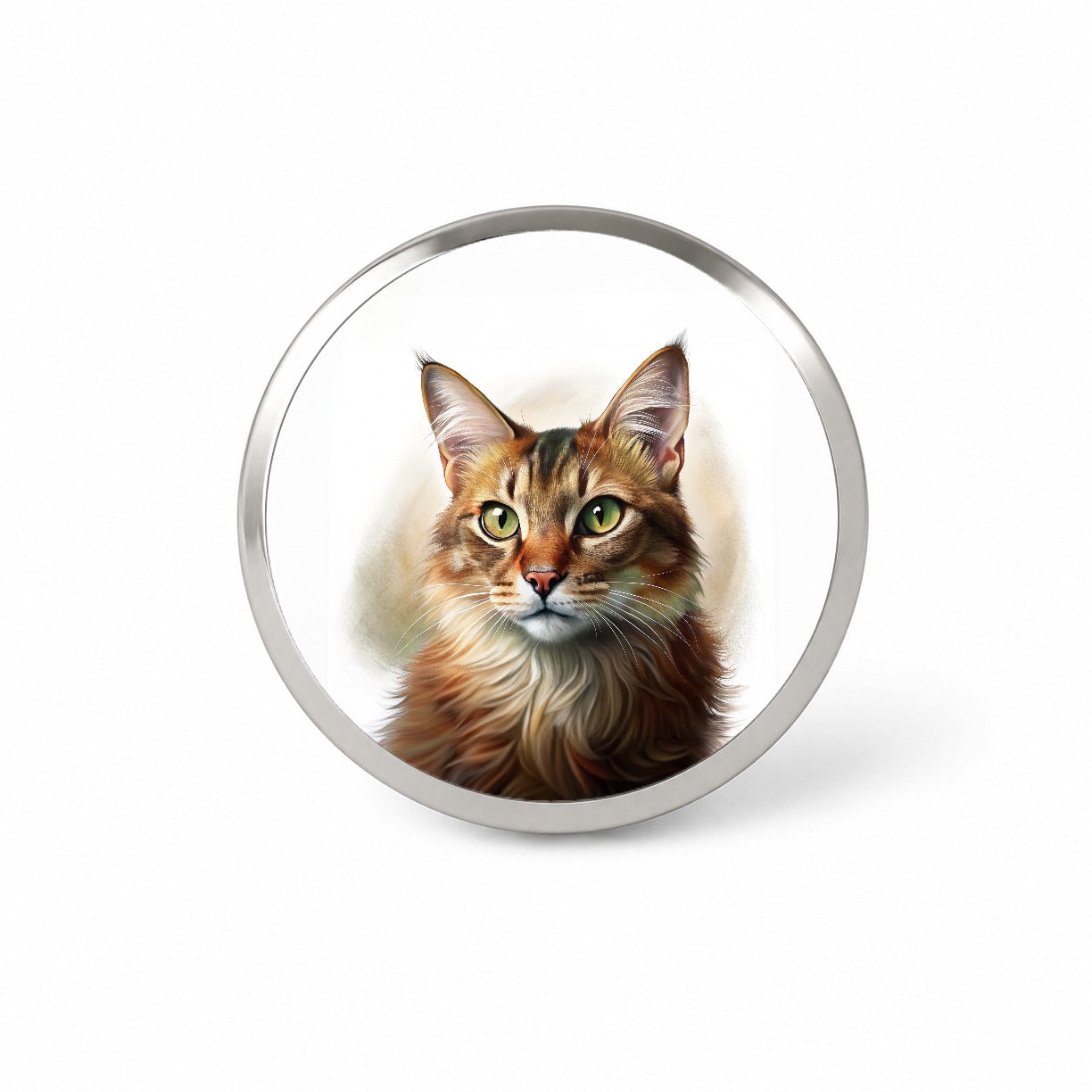 Somali Cat Illustration Novelty Hat Backpack Lapel Pin