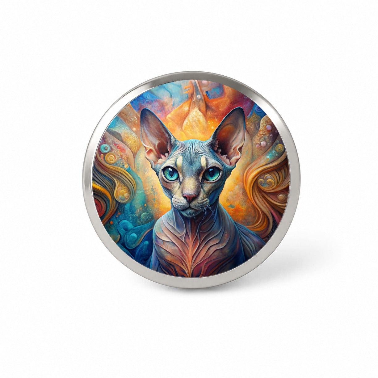 Sphynx Cat Abstract Art Novelty Hat Backpack Lapel Pin
