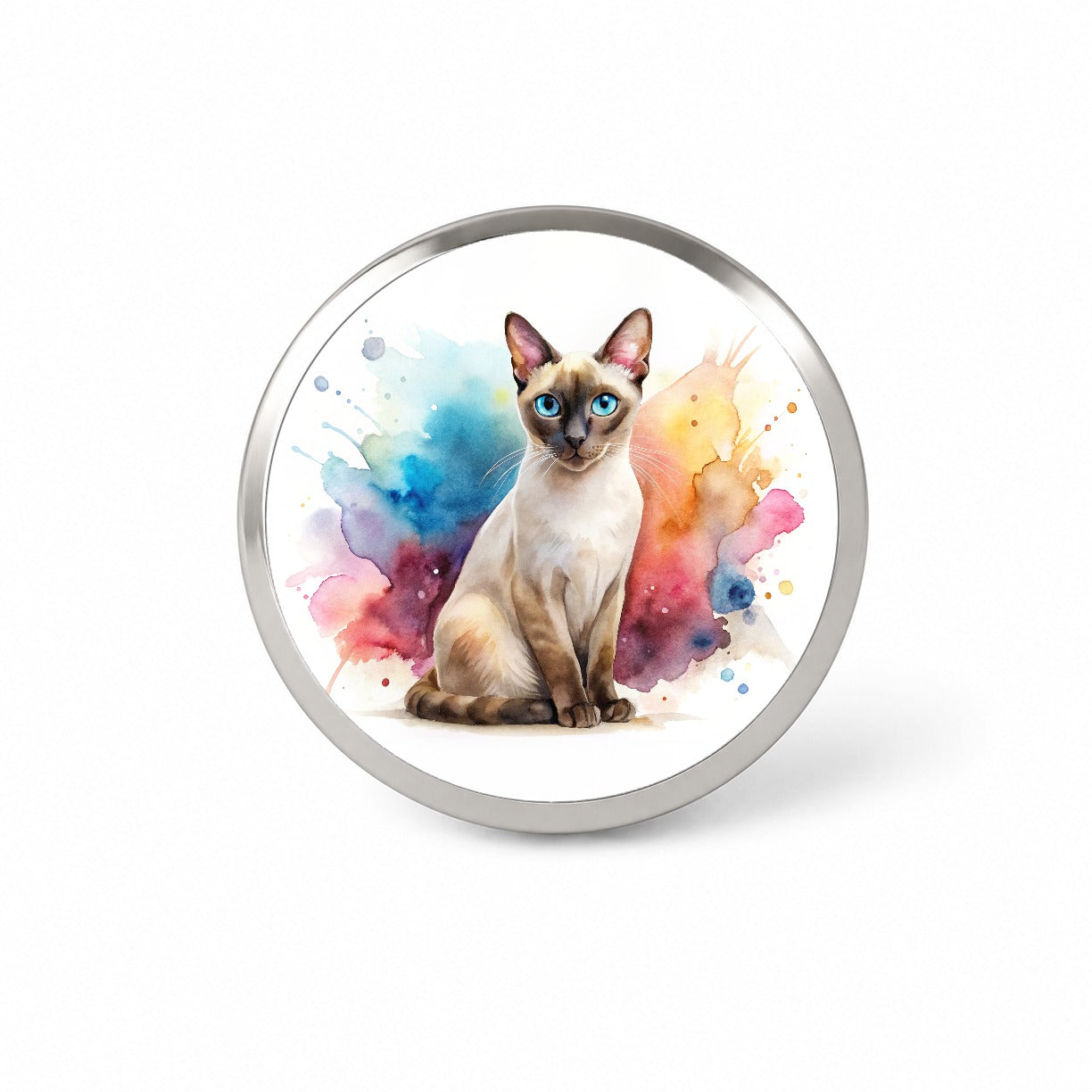 Tonkinese Cat Watercolor Style Novelty Hat Backpack Lapel Pin