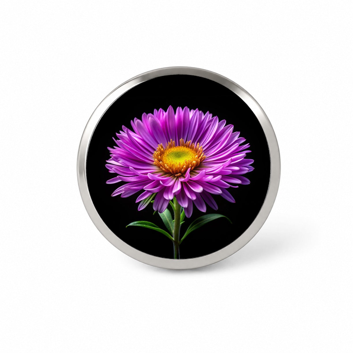 Aster Purple Flower Photo Novelty Hat Backpack Lapel Pin