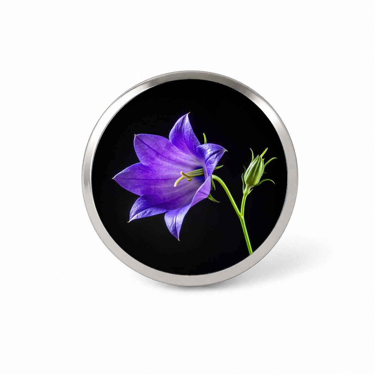 Bellflower Purple Flower Photo Novelty Hat Backpack Lapel Pin