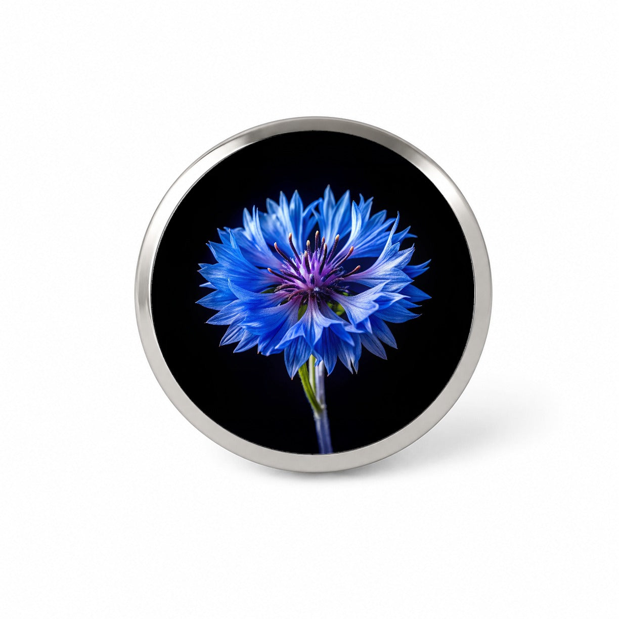 Blue Cornflower Photo Novelty Hat Backpack Lapel Pin