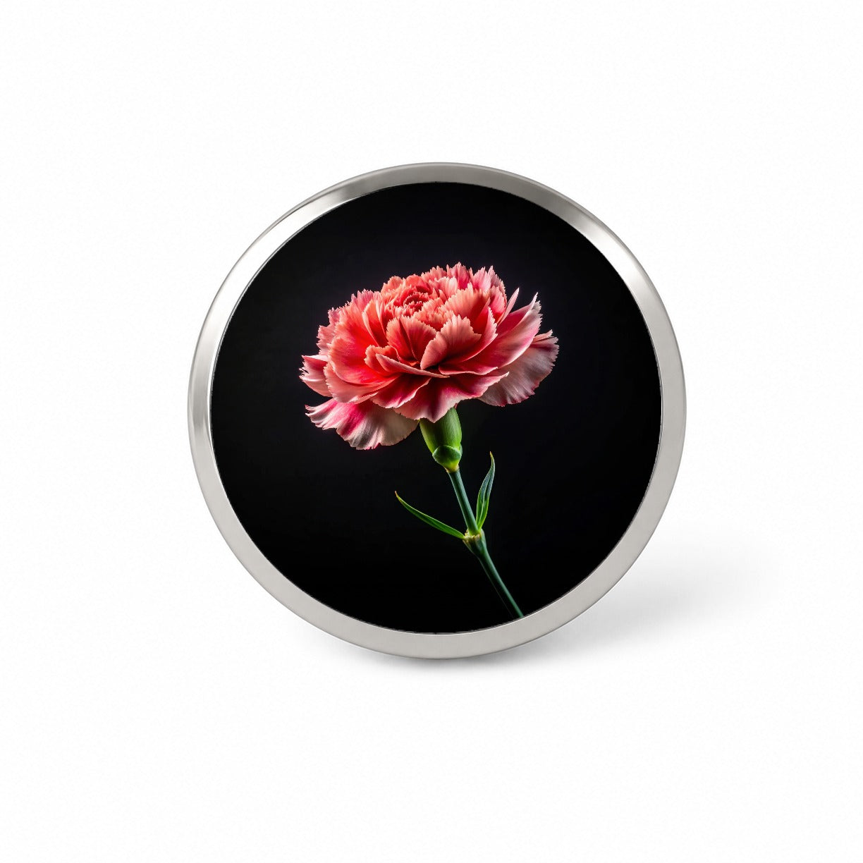Carnation Flower Photo Novelty Hat Backpack Lapel Pin