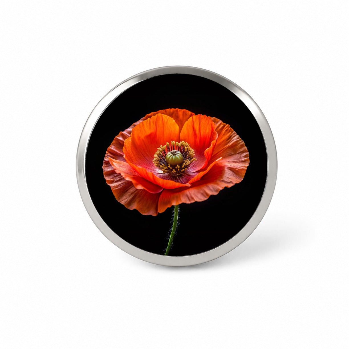 Orange Poppy Flower Photo Novelty Hat Backpack Lapel Pin
