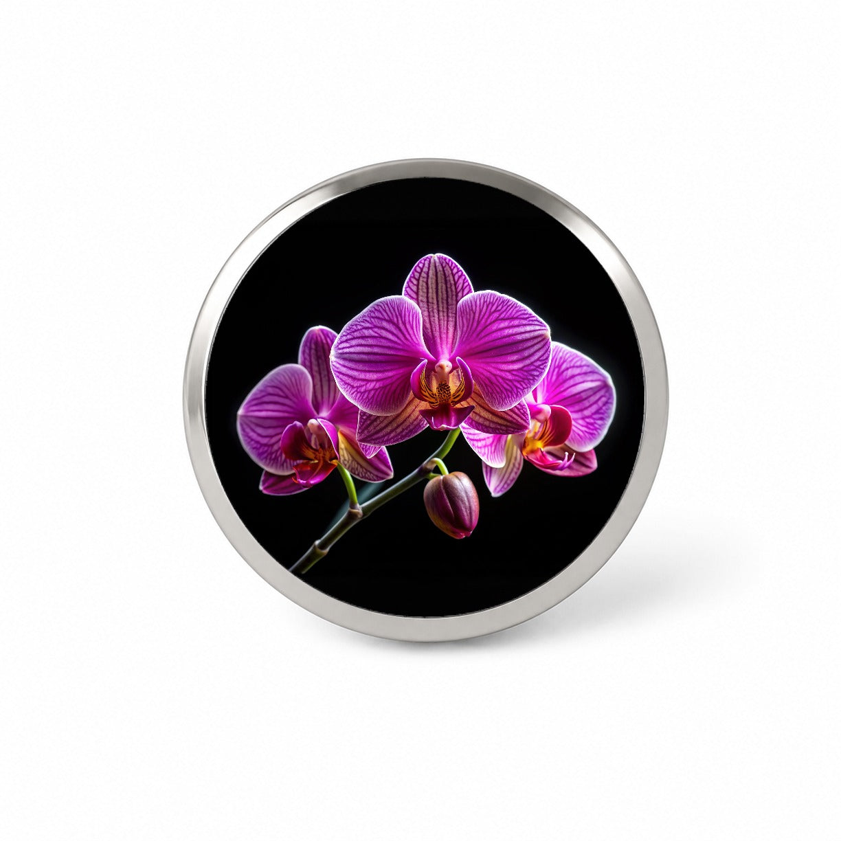 Orchid Flower Photo Novelty Hat Backpack Lapel Pin