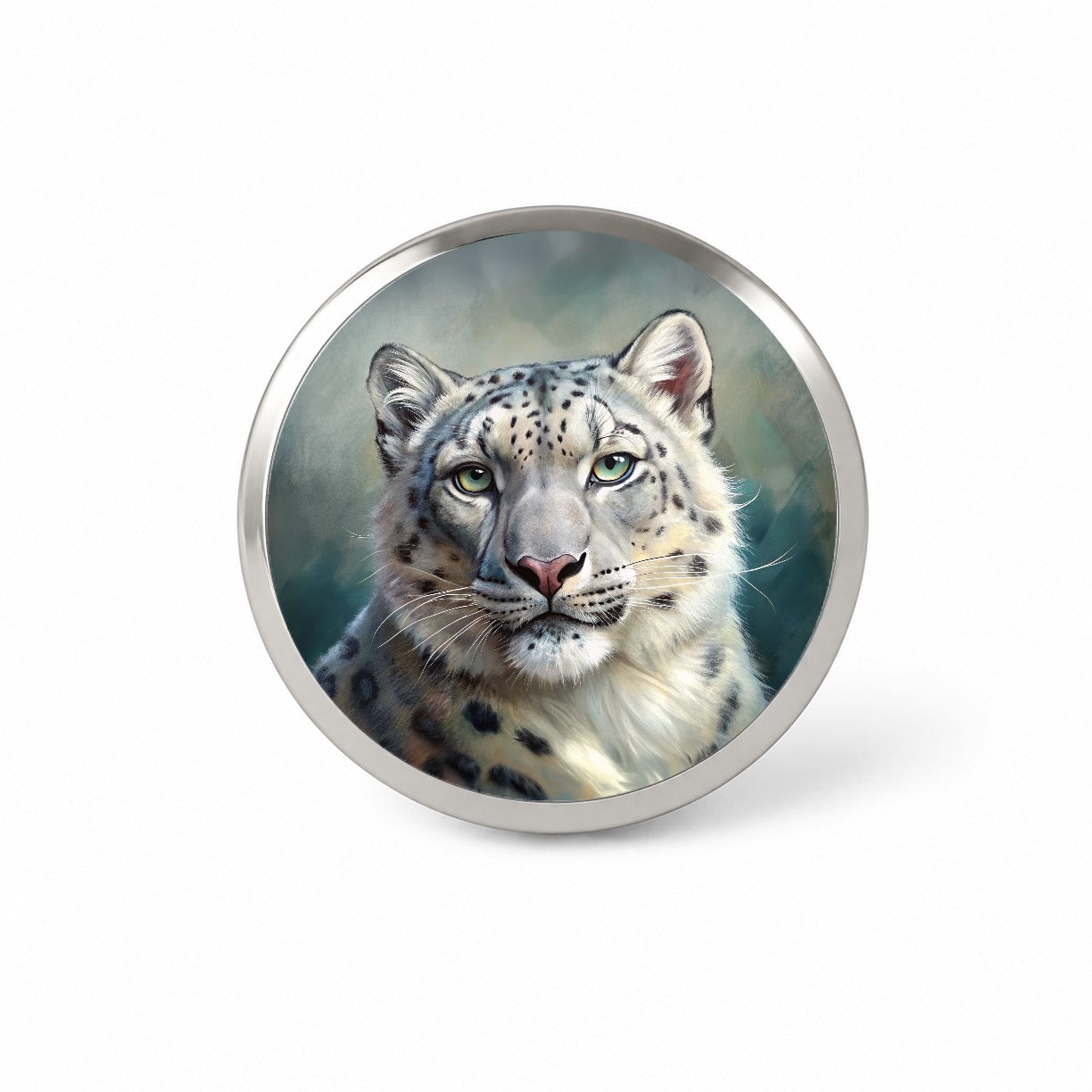 Snow Leopard Illustration Novelty Hat Backpack Lapel Pin