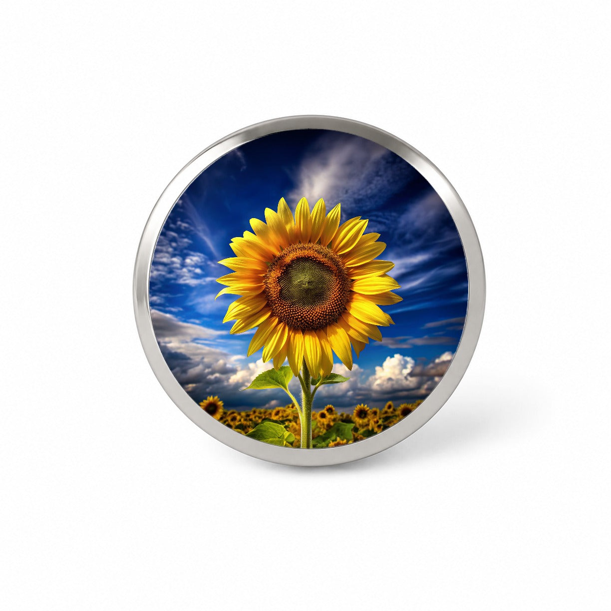 Sunflower Against a Deep Blue Sky Novelty Hat Backpack Lapel Pin