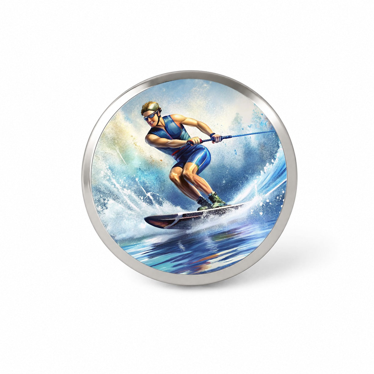 Water Ski Skiing Novelty Hat Backpack Lapel Pin
