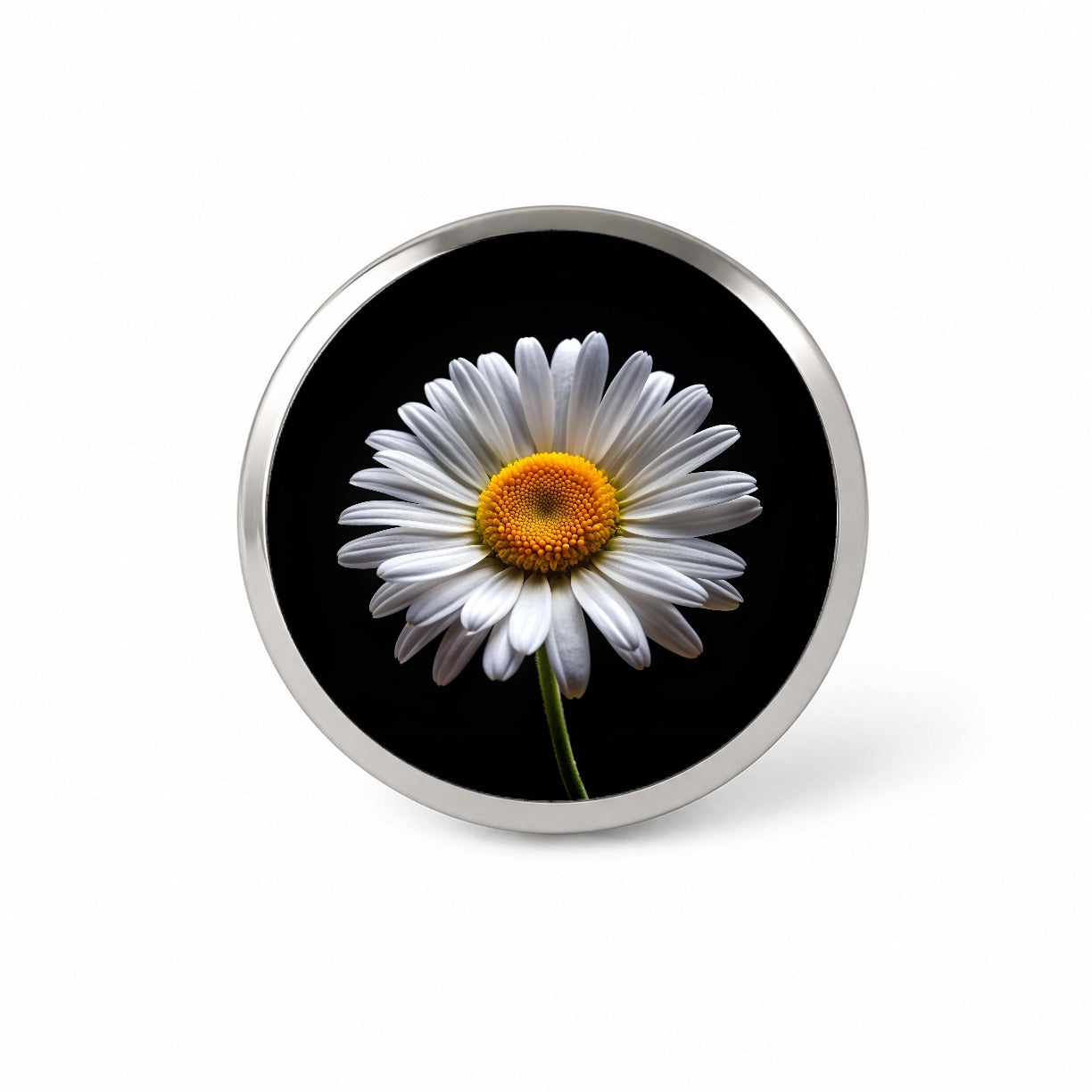 White Daisy Flower Photo Novelty Hat Backpack Lapel Pin