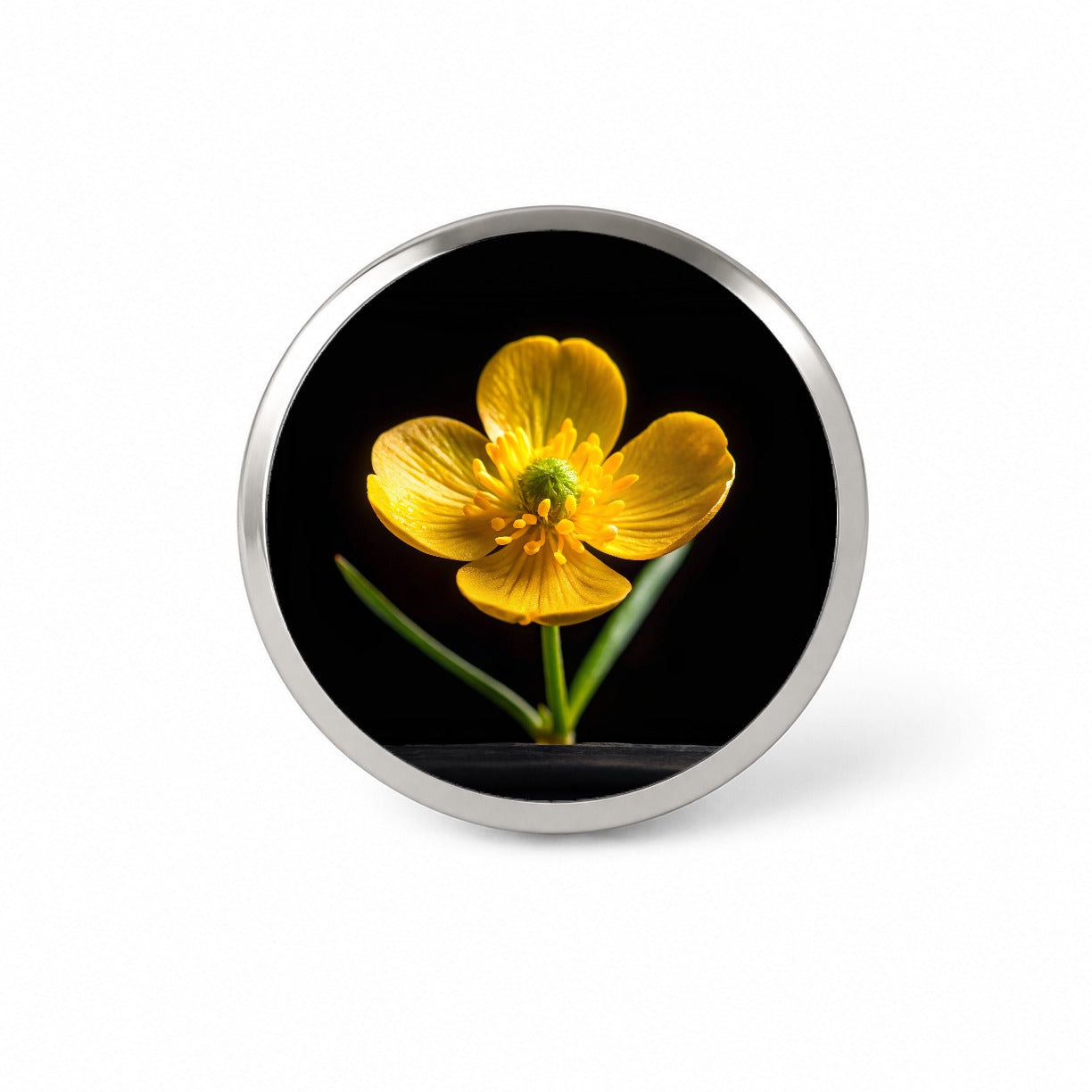 Yellow Buttercup Flower Photo Novelty Hat Backpack Lapel Pin