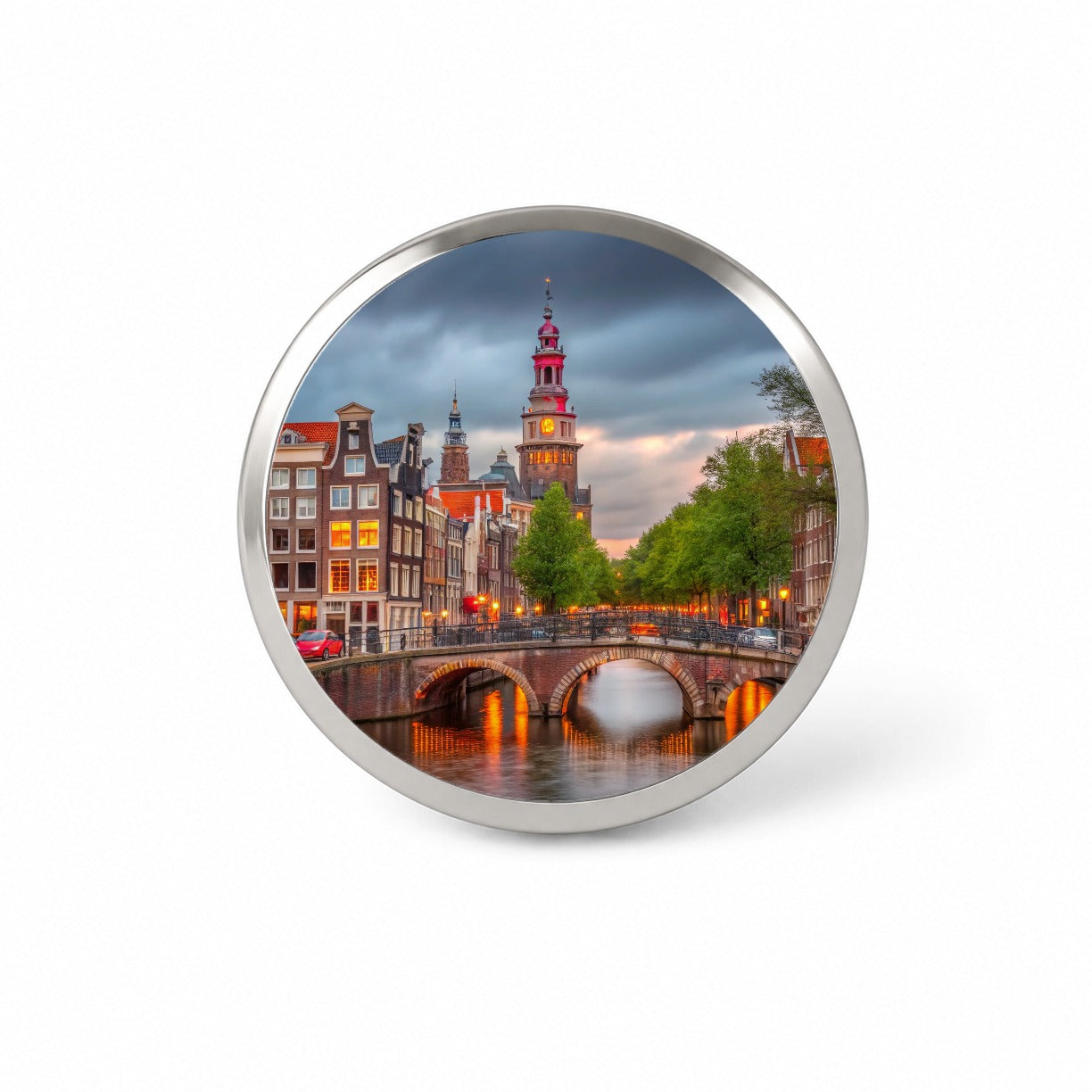 Amsterdam Netherlands At Sunset Novelty Hat Backpack Lapel Pin