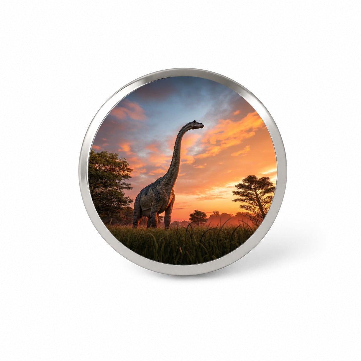 Apatosaurus Sunset Sunrise Dinosaur Novelty Hat Backpack Lapel Pin