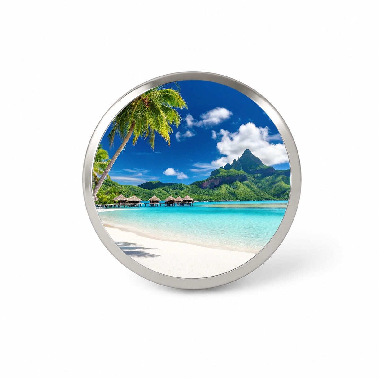 Bora Bora French Polynesia Bungalows Ocean Novelty Hat Backpack Lapel Pin