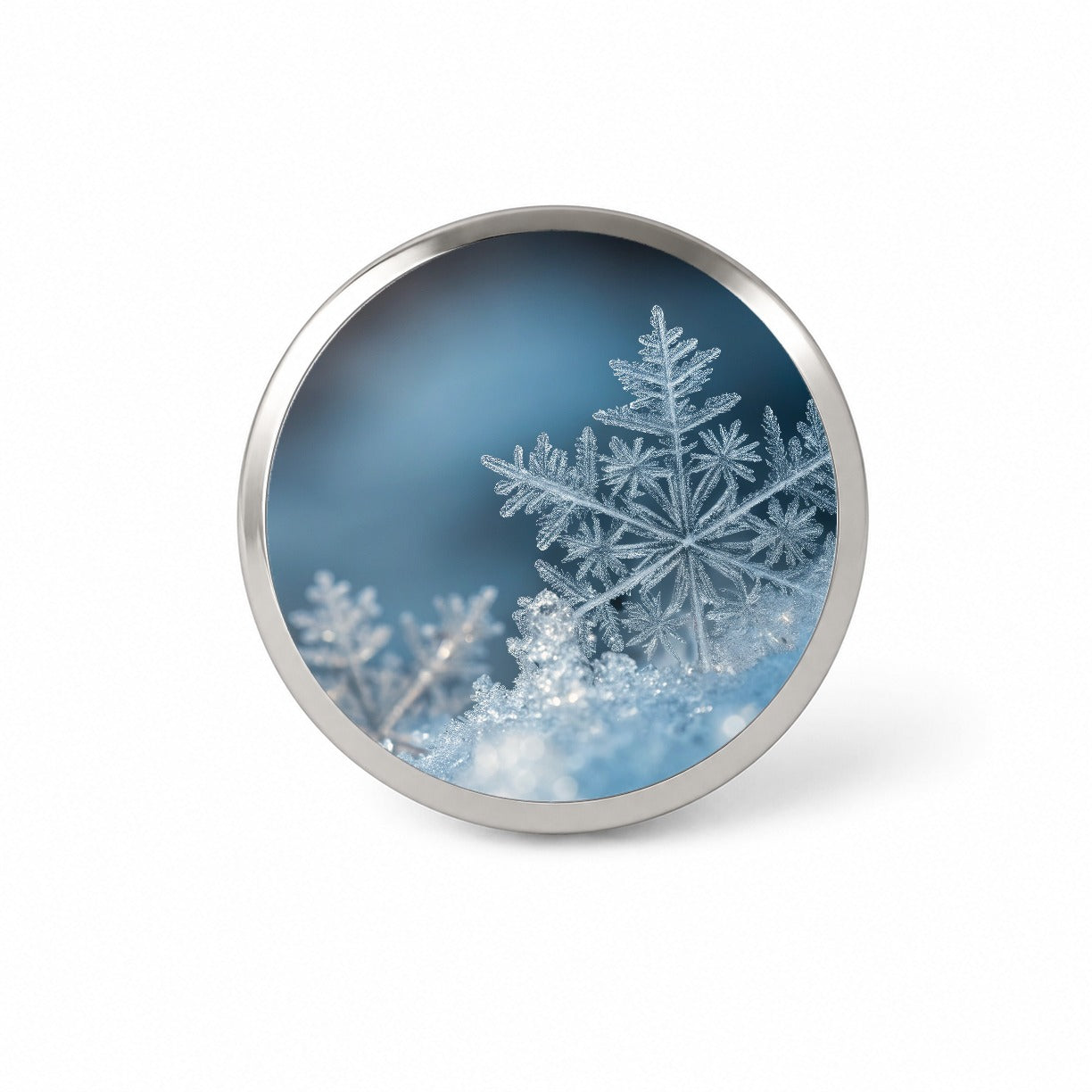 Ice Crystals Close Up Icy Snowflake Novelty Hat Backpack Lapel Pin