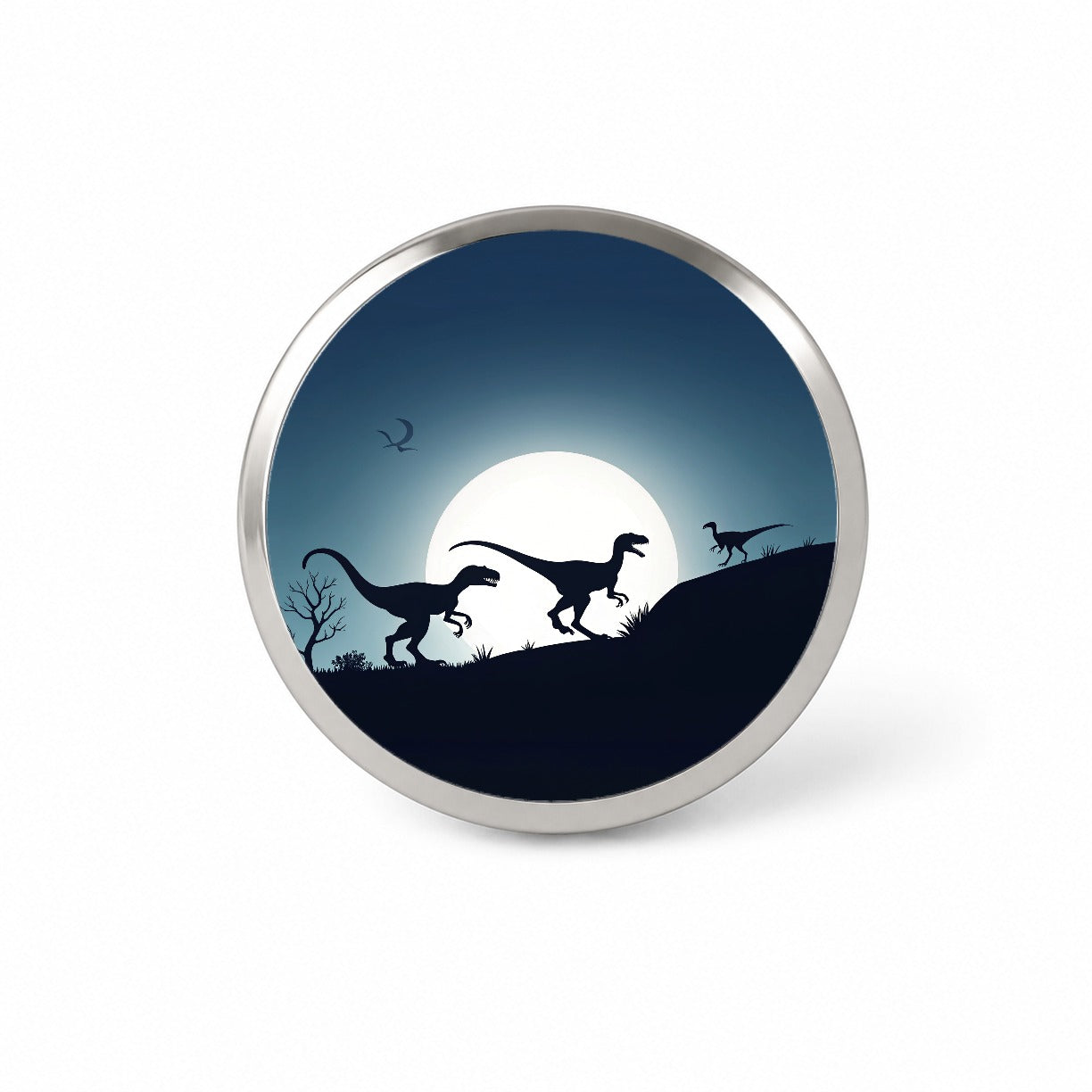 Velociraptor Silhouettes Dinosaurs Novelty Hat Backpack Lapel Pin