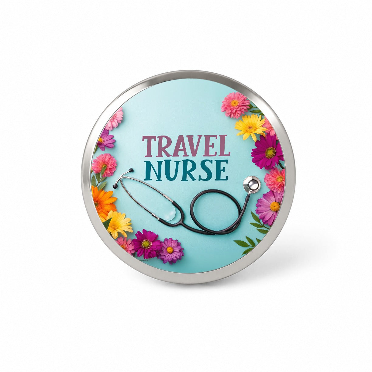 Travel Nurse Appreciation Stethoscope Flowers Novelty Hat Backpack Lapel Pin