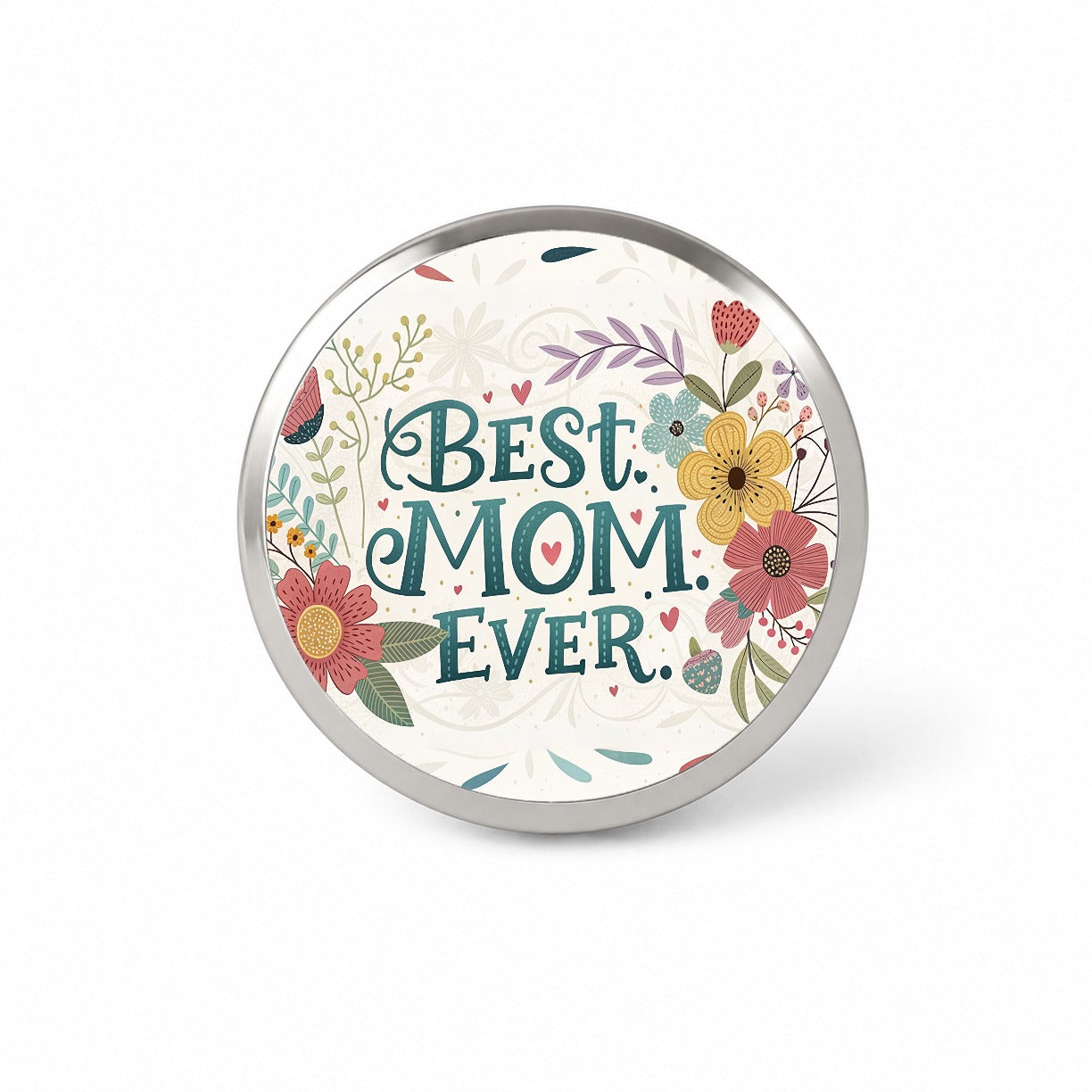 Best Mom Ever Flowers Mother's Day Novelty Hat Backpack Lapel Pin