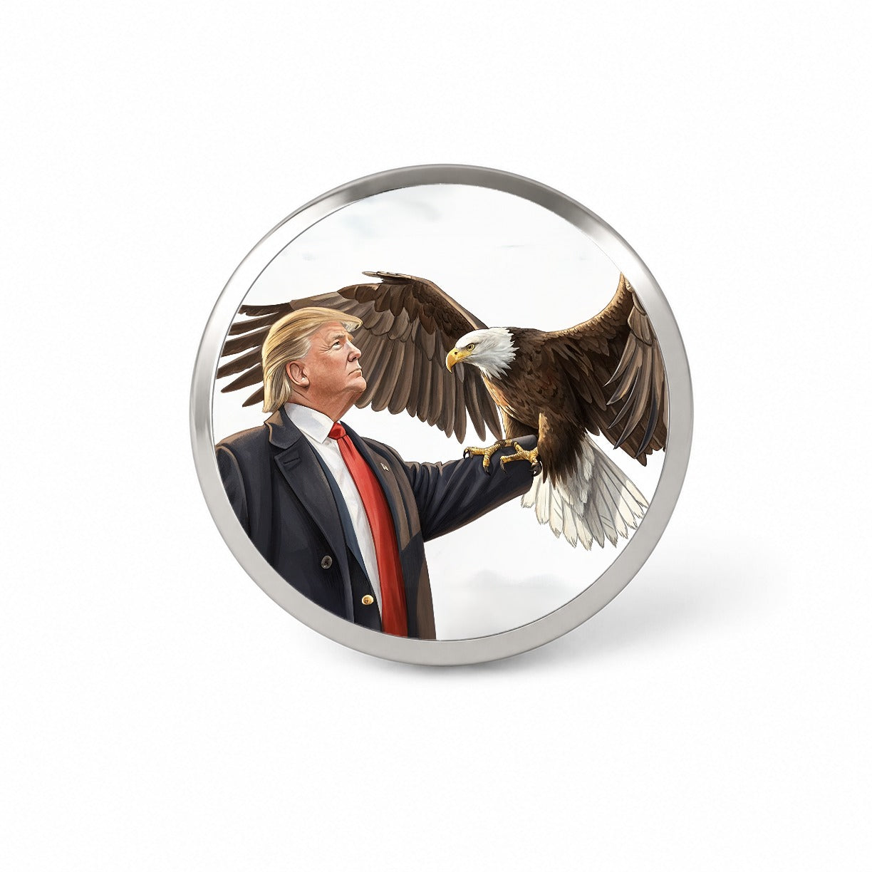 Donald Trump Holding A Bald Eagle Funny Novelty Hat Backpack Lapel Pin
