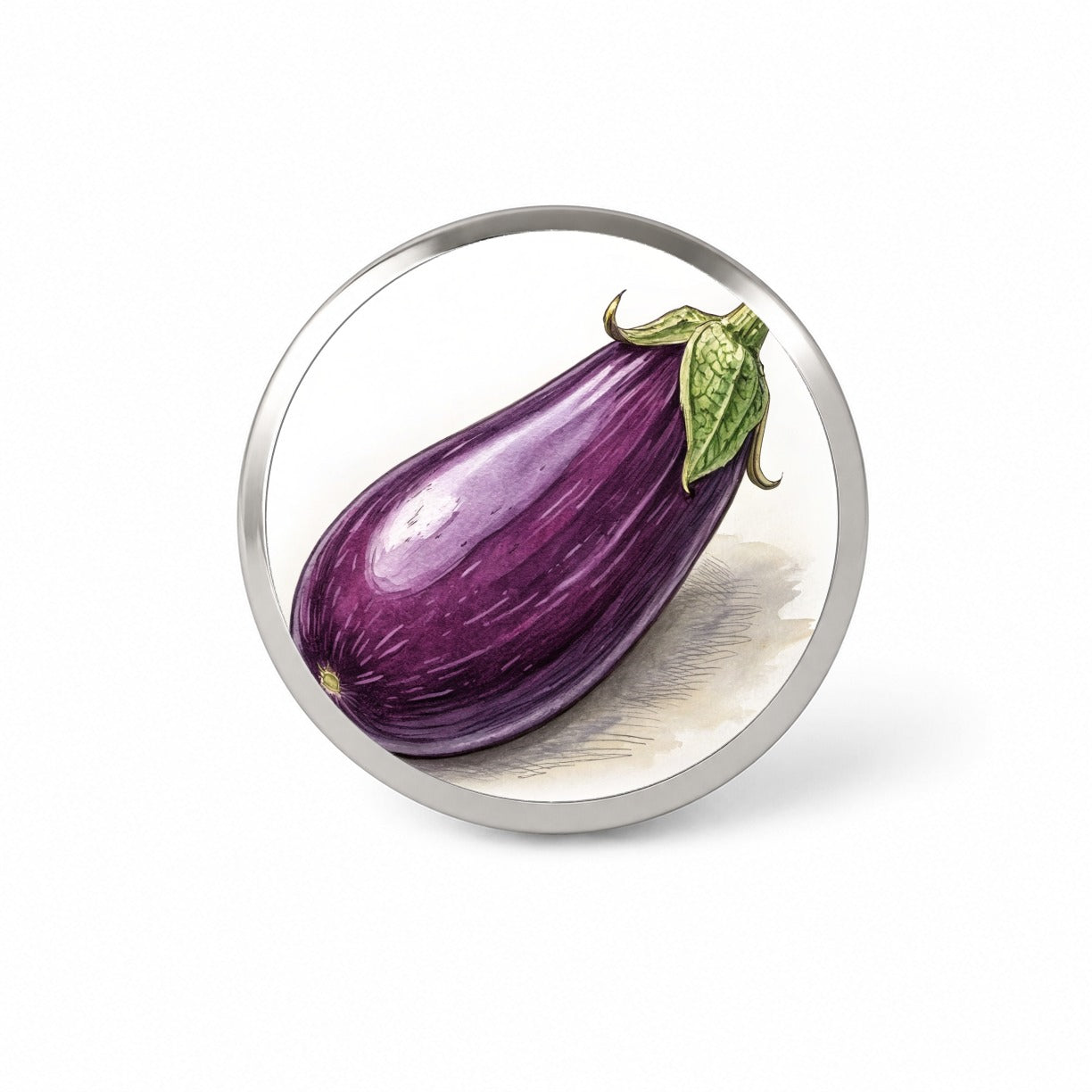 Eggplant Illustration Novelty Hat Backpack Lapel Pin