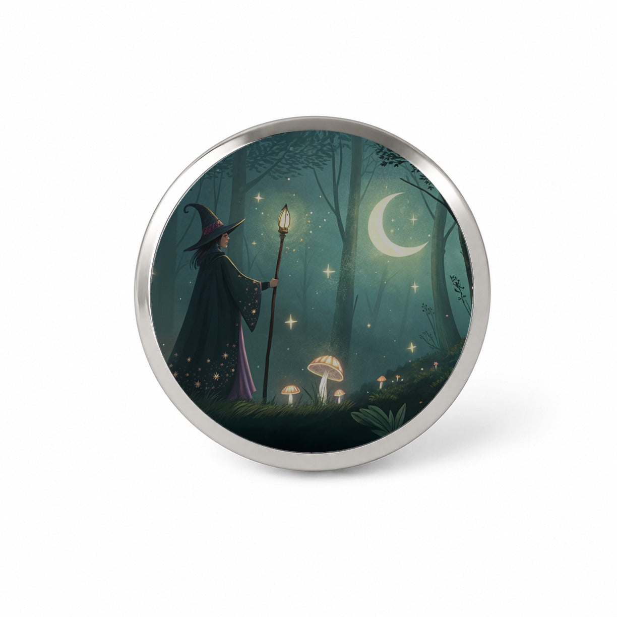 Enchanted Forest Witch Scene Novelty Hat Backpack Lapel Pin