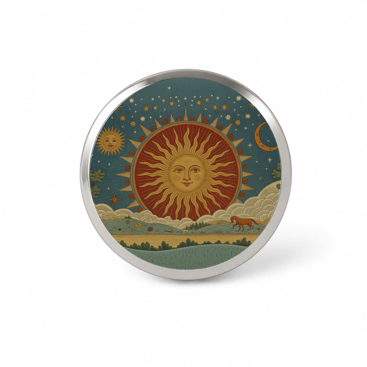 Radiant Sun Tarot Design Novelty Hat Backpack Lapel Pin