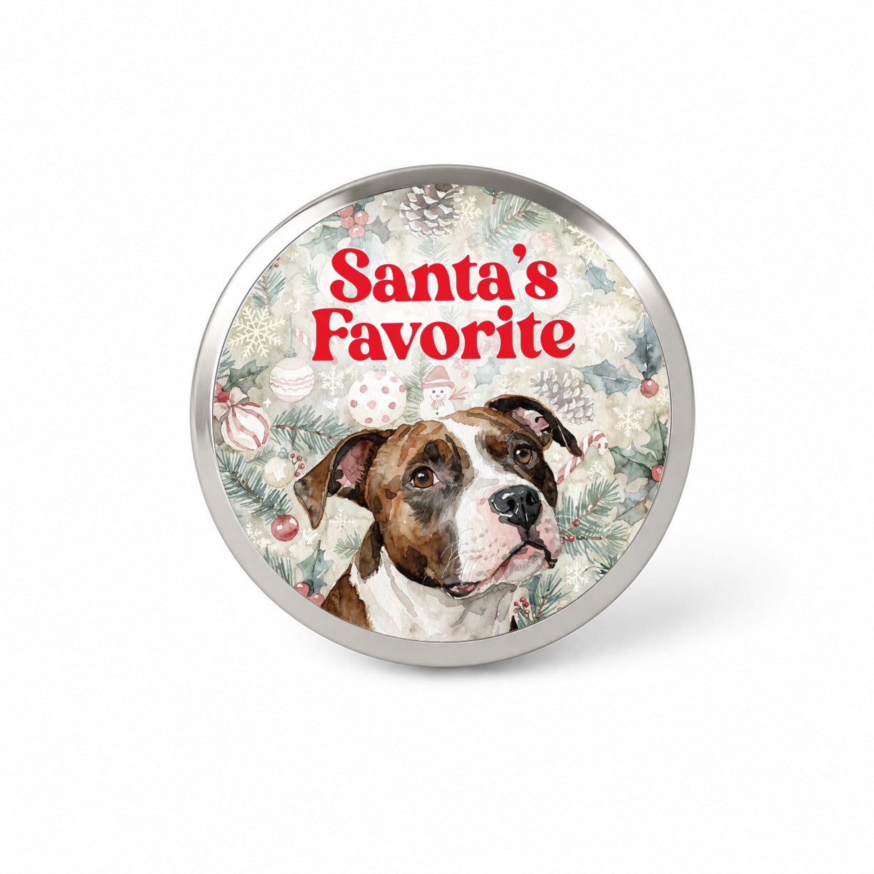 American Pit Bull Terrier Dog Christmas Santa's Favorite Novelty Hat Backpack Lapel Pin