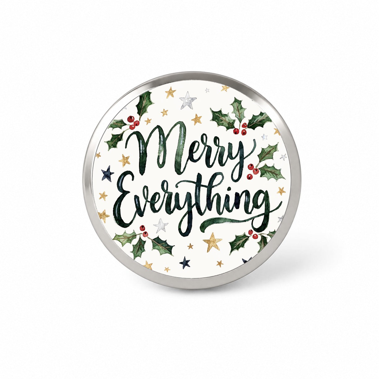 Merry Everything Christmas Green Novelty Hat Backpack Lapel Pin