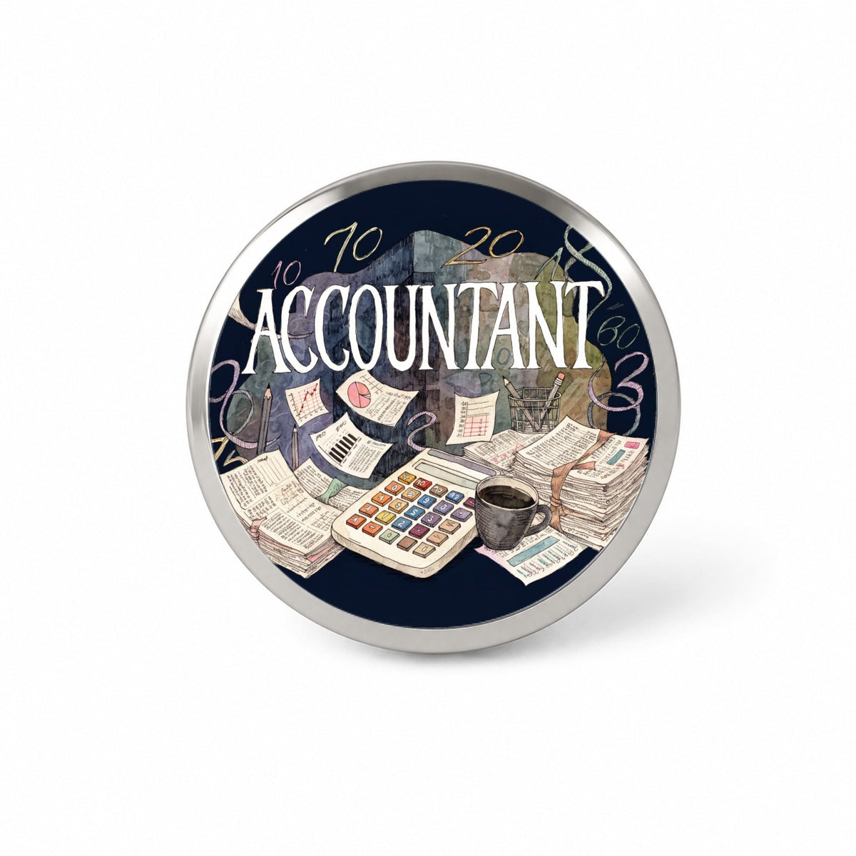 Accountant Accounting Bookkeeping Numbers Novelty Hat Backpack Lapel Pin