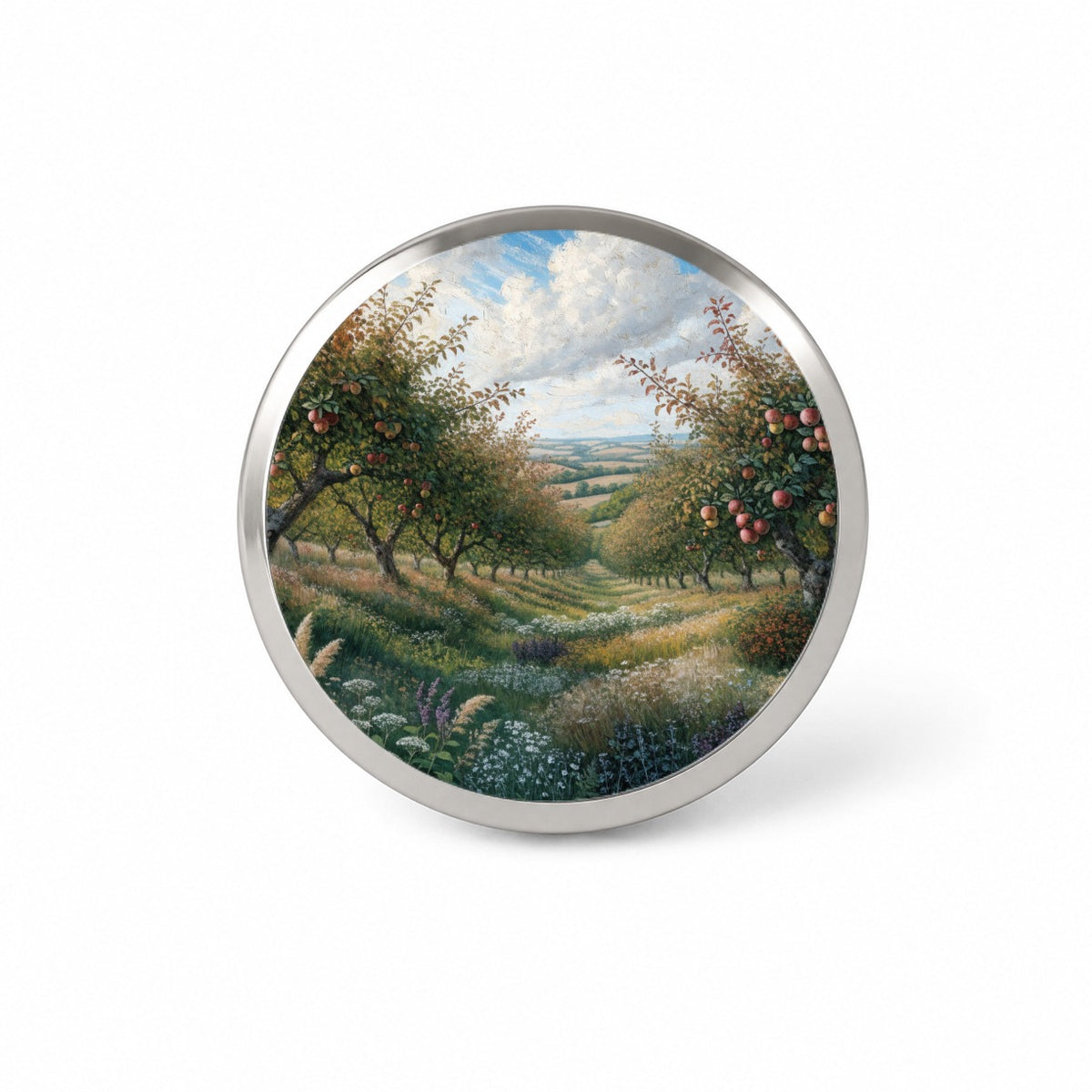 Apple Orchard Country Illustration Novelty Hat Backpack Lapel Pin