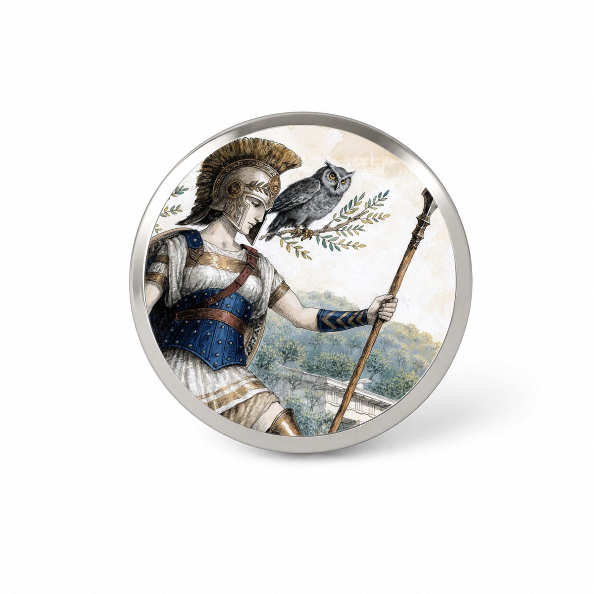 Athena Greek Goddess Novelty Hat Backpack Lapel Pin