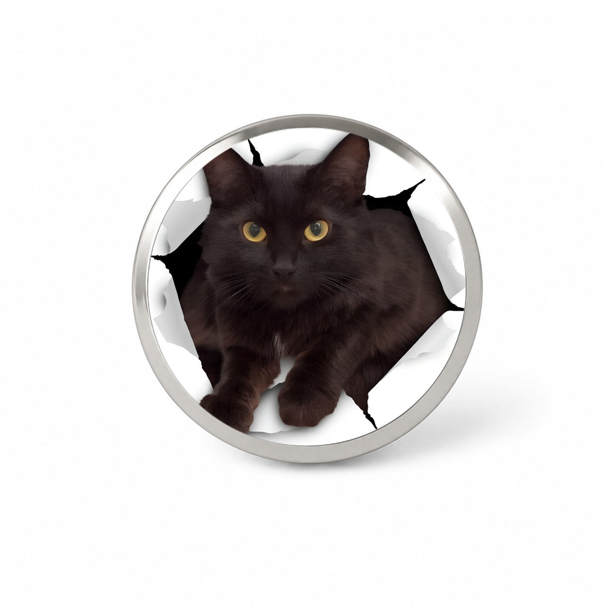 Black Cat Breakout Novelty Hat Backpack Lapel Pin