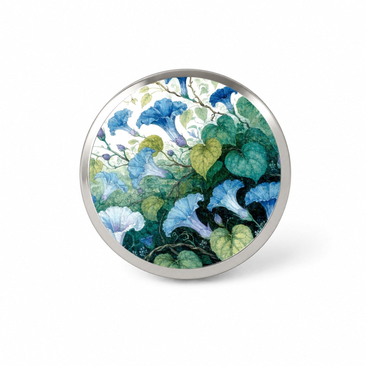Blue Morning Glory Vines Novelty Hat Backpack Lapel Pin