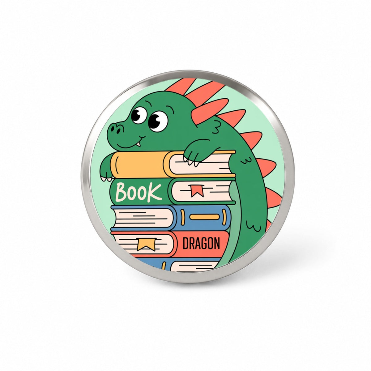 Book Dragon Reader Funny Novelty Hat Backpack Lapel Pin