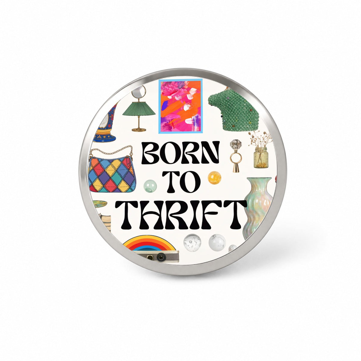 Born To Thrift Thrifting Novelty Hat Backpack Lapel Pin