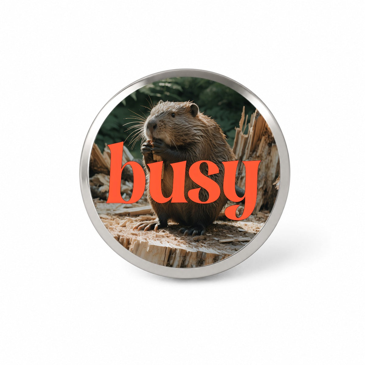 Busy Beaver Funny Novelty Hat Backpack Lapel Pin