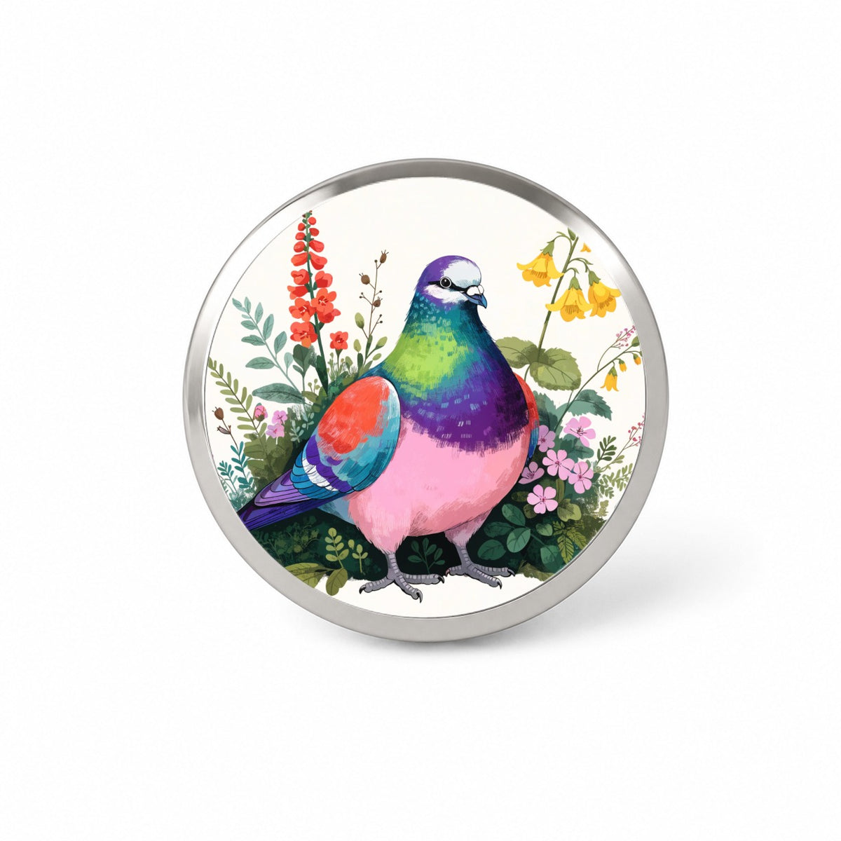 Charming Plump Pigeon Novelty Hat Backpack Lapel Pin
