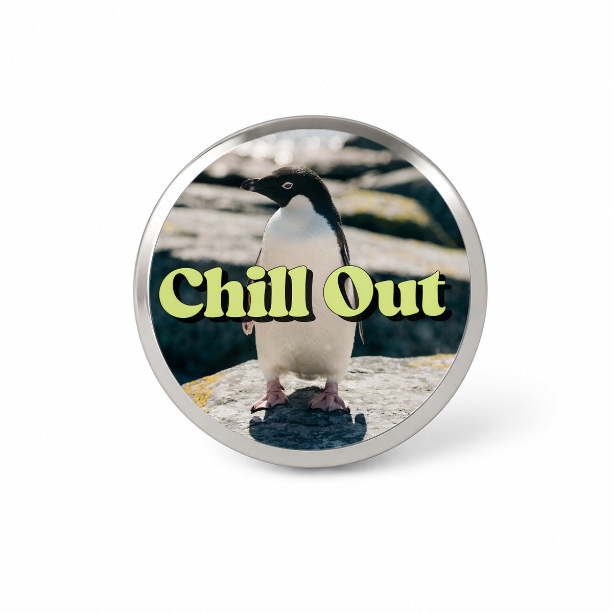 Chill Out Penguin Funny Novelty Hat Backpack Lapel Pin