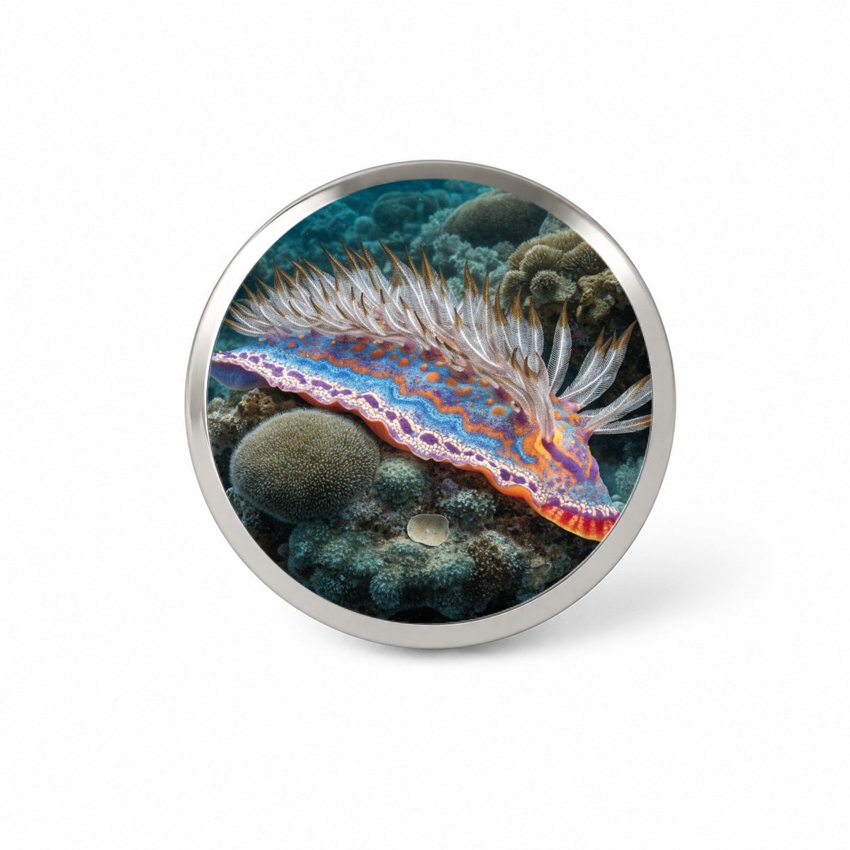 Colorful Nudibranch Reef Novelty Hat Backpack Lapel Pin