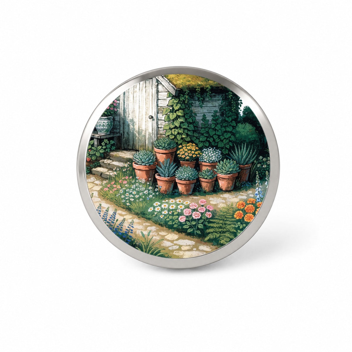 Cottage Garden Shed Novelty Hat Backpack Lapel Pin