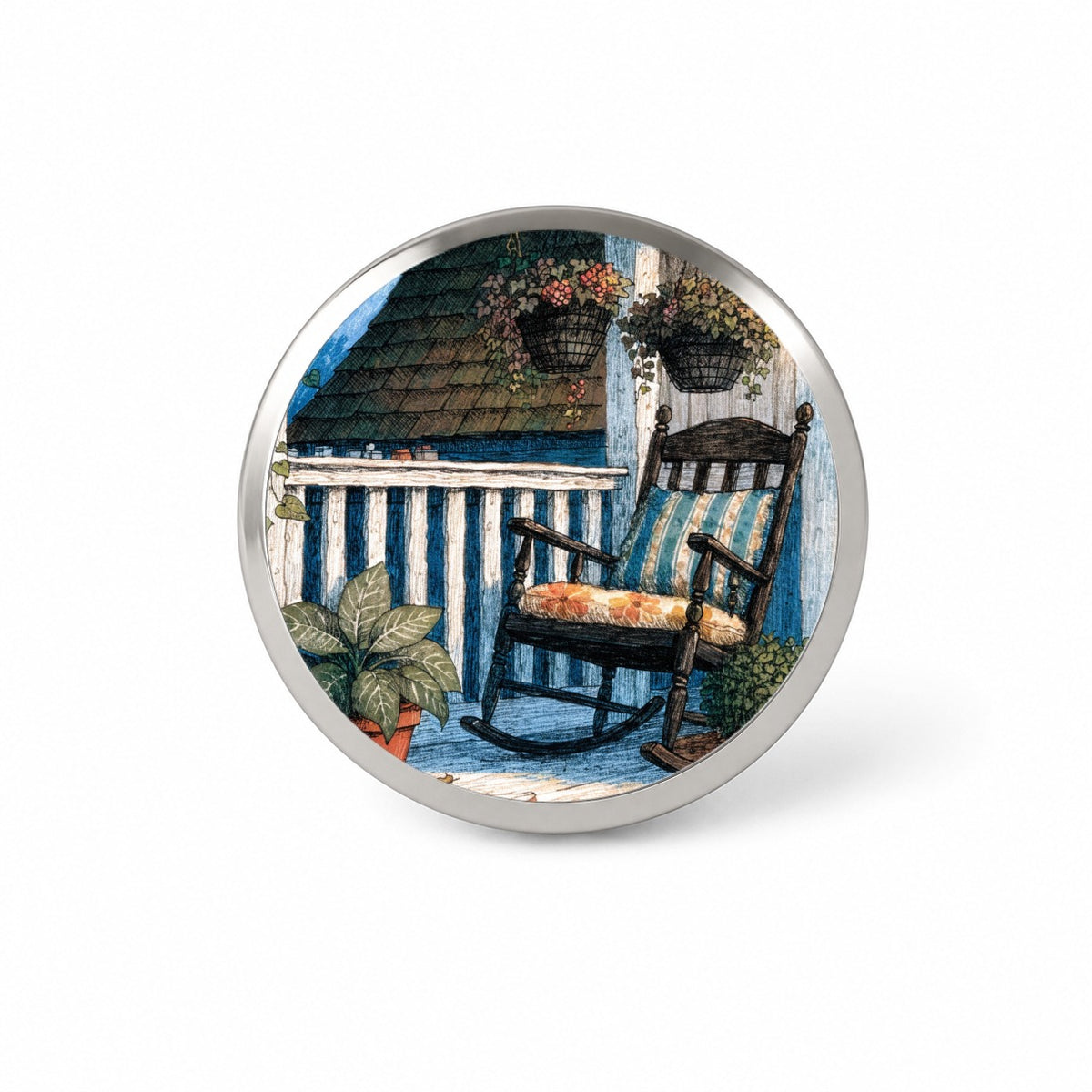 Cozy Cottage Porch Novelty Hat Backpack Lapel Pin