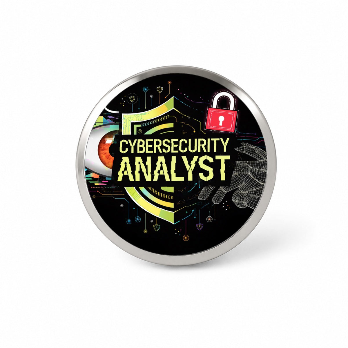 Cybersecurity Analyst Novelty Hat Backpack Lapel Pin